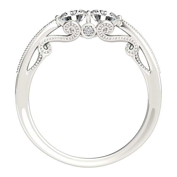Platinum 1.15 CT Round Diamond Fashion Ring