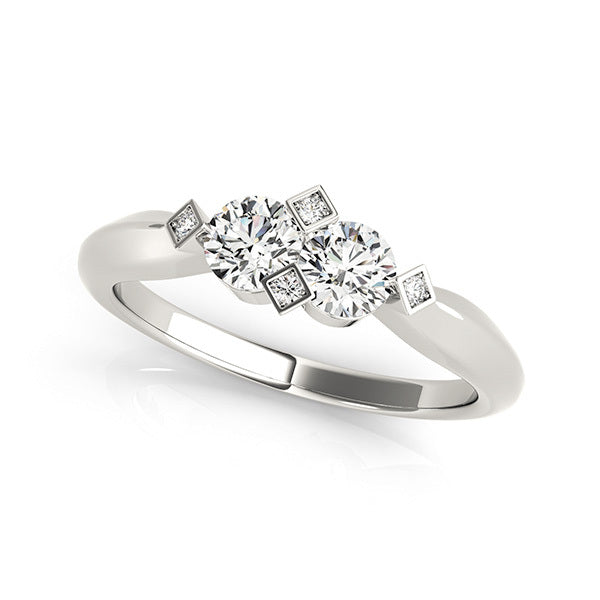 14K White Gold Round Diamond Fashion Ring