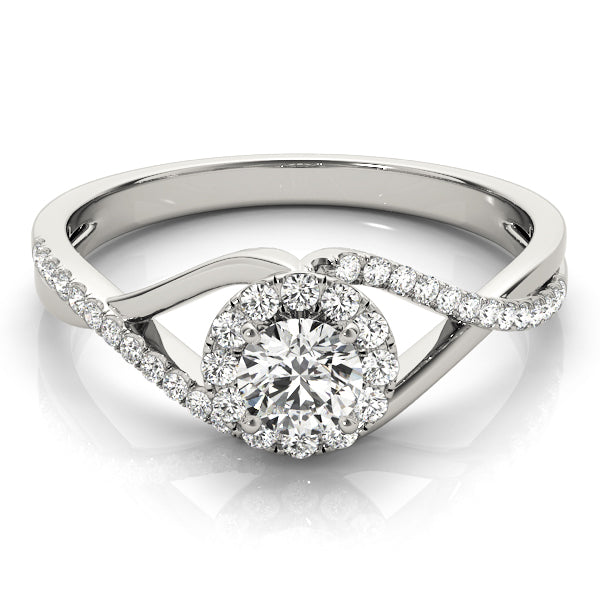 Premium Round Diamond Halo Engagement Ring