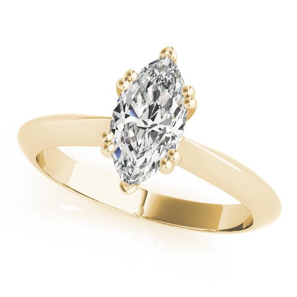 18K Yellow Gold 1 CT Marquise Diamond Engagement Ring