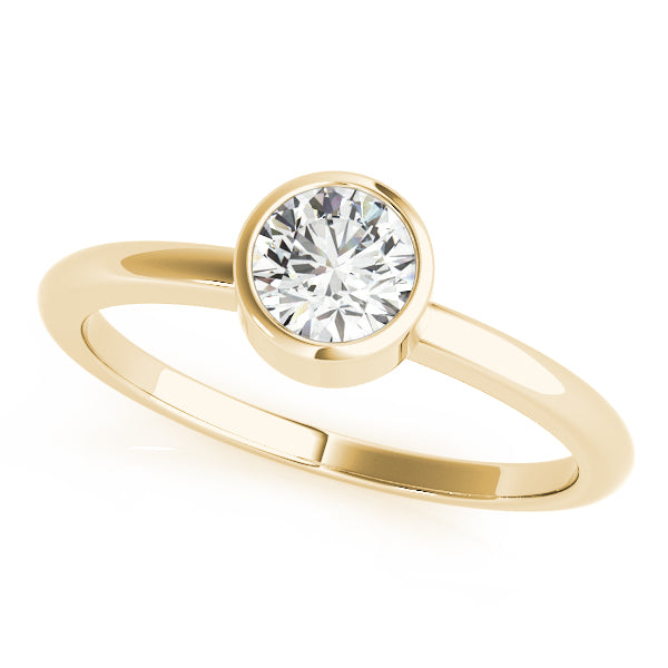 14K Yellow Gold 1/2 CT Round Diamond Engagement Ring