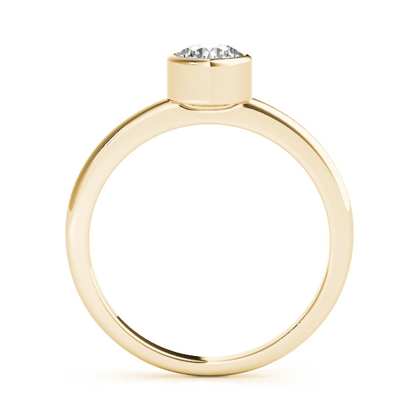 14K Yellow Gold 1/2 CT Round Diamond Engagement Ring