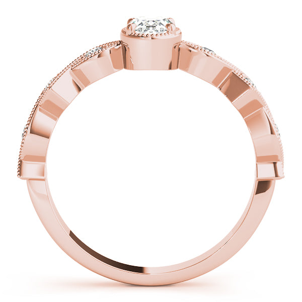 Rose Gold 1/2 CT Diamond Oval Engagement Ring