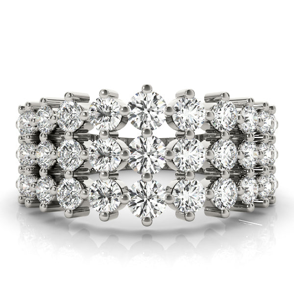 14K White Gold Round Diamond Fashion Ring