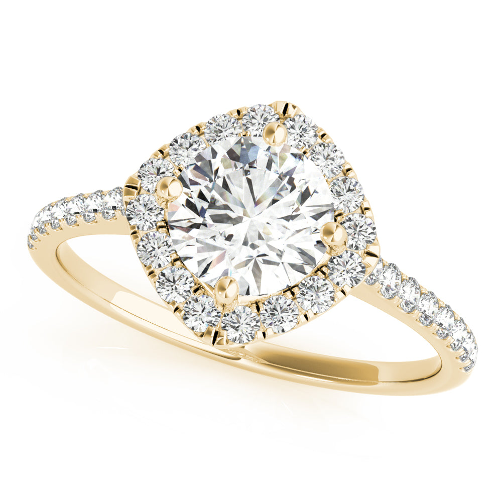 14K Yellow Gold 1.33ctw Diamond Halo Engagement Ring