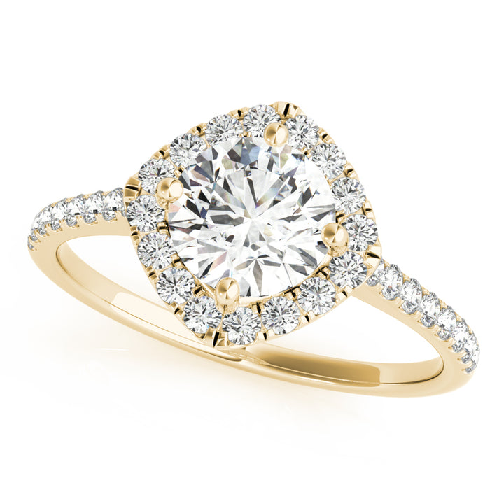 14K Yellow Gold 1.33ctw Diamond Halo Engagement Ring