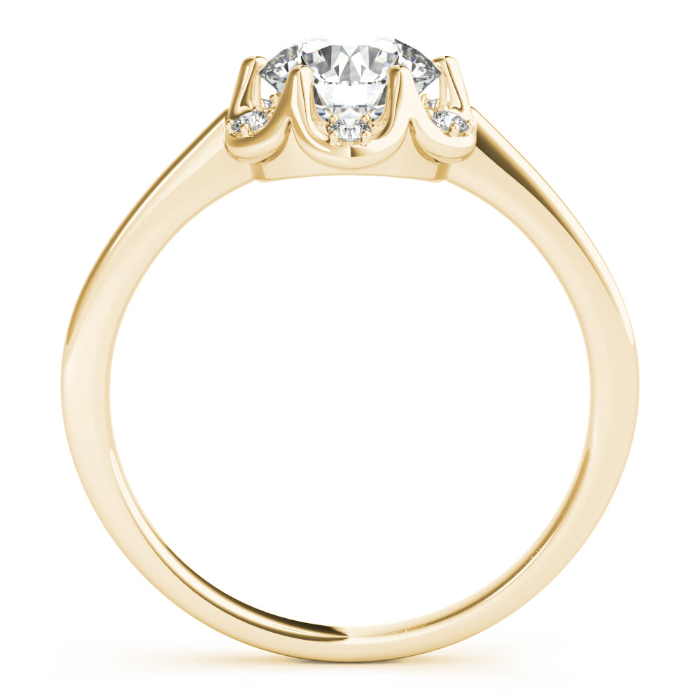 18K Yellow Gold 1 CT Diamond Halo Engagement Ring
