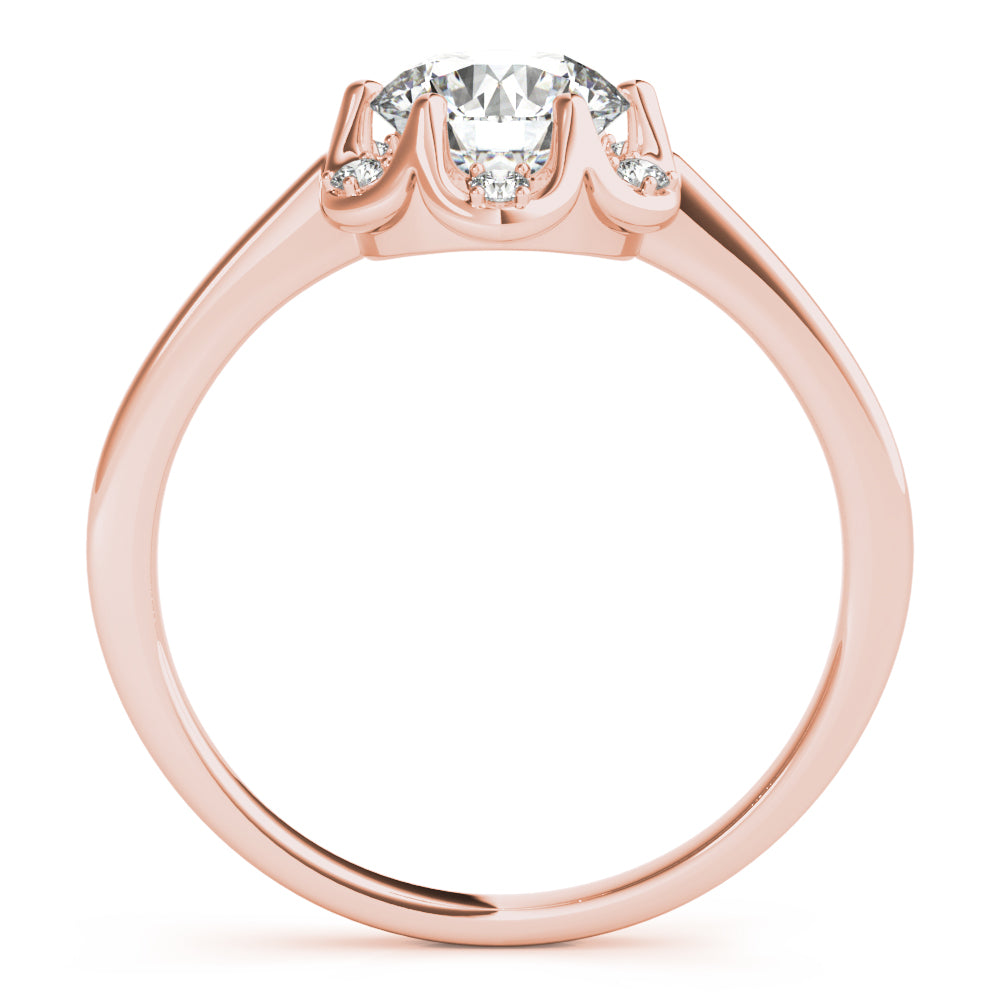 14K Rose Gold 1 CT Diamond Halo Engagement Ring