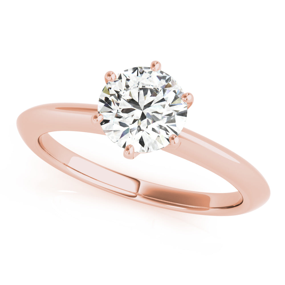 14K Rose Gold 1ct Round Diamond Solitaire Ring
