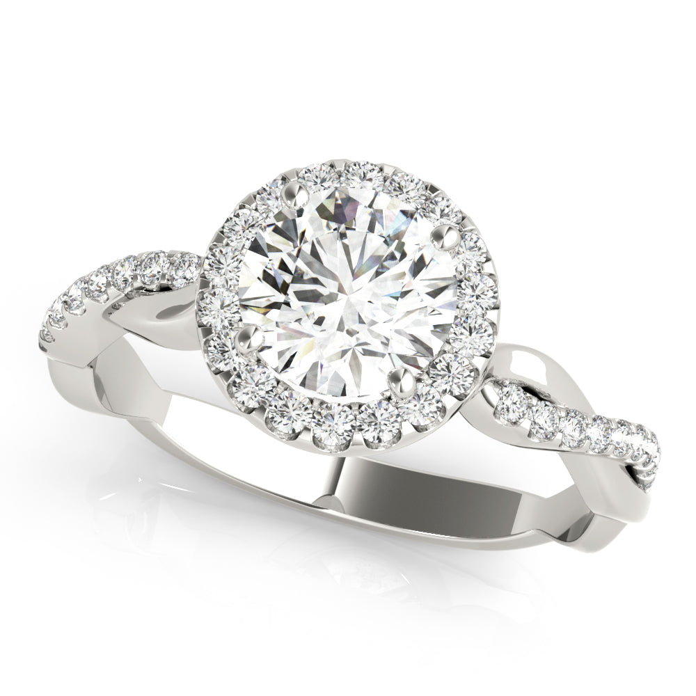 Premium Round Diamond Halo Engagement Ring