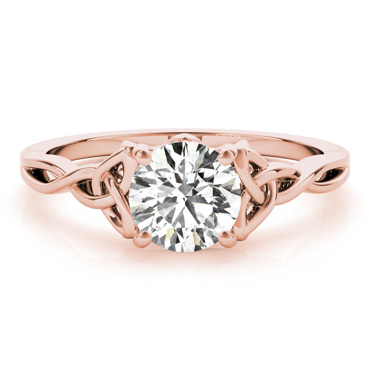 18K Rose Gold 1/2 CT Round Diamond Engagement Ring