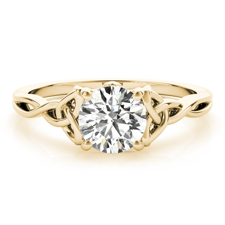 14K Yellow Gold 1/2 CT Round Diamond Engagement Ring