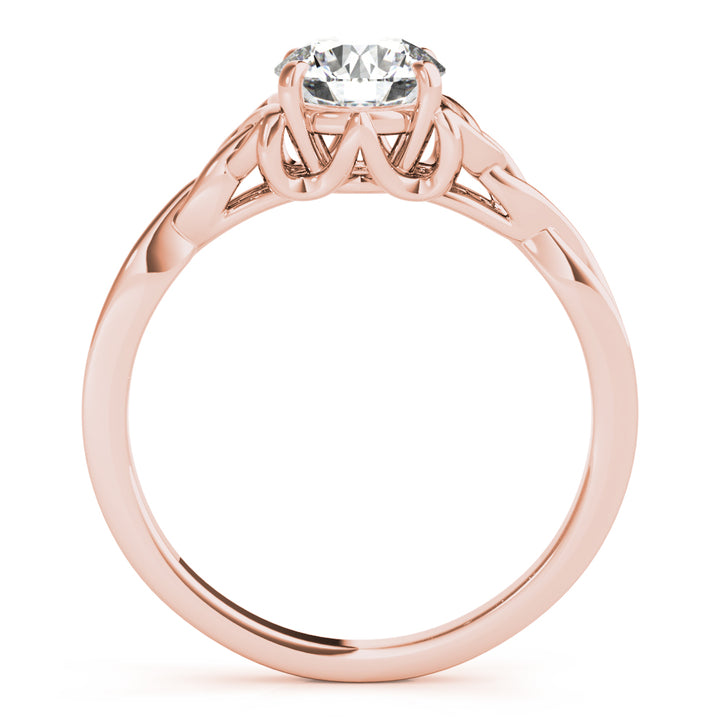 18K Rose Gold 1/2 CT Round Diamond Engagement Ring