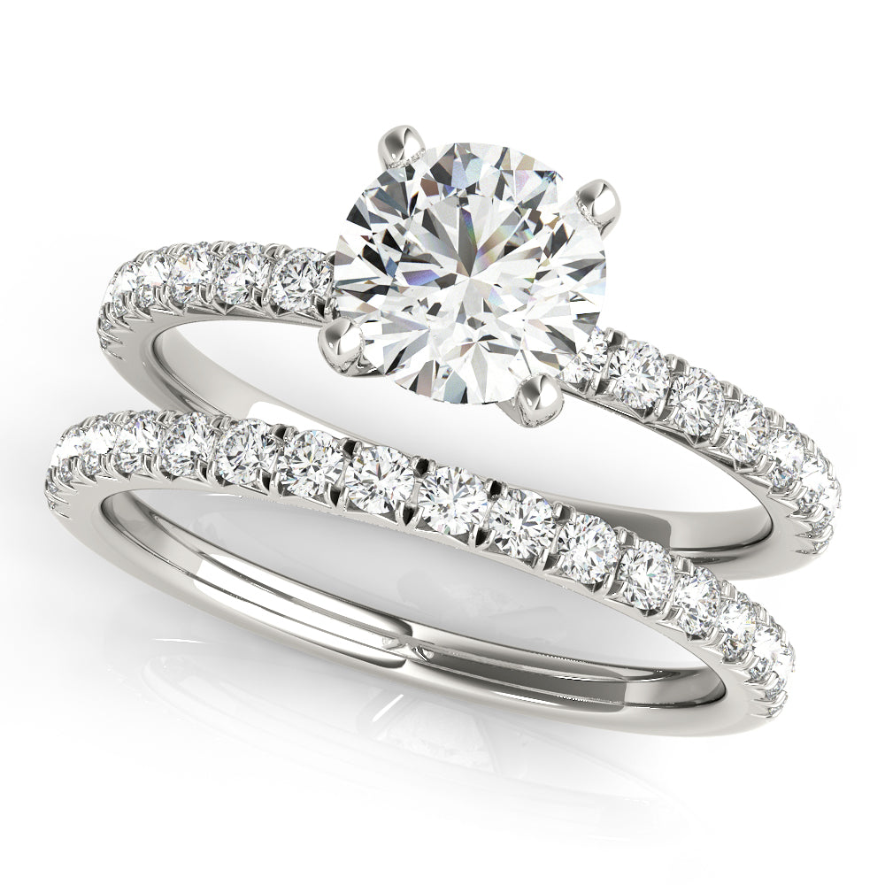 Diamond Round Single Row Engagement Ring