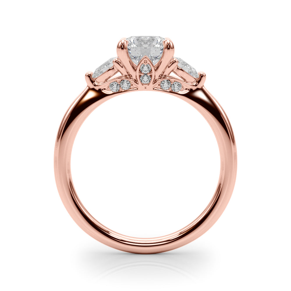 18K Rose Gold 1.22 ct Diamond Three-Stone Ring