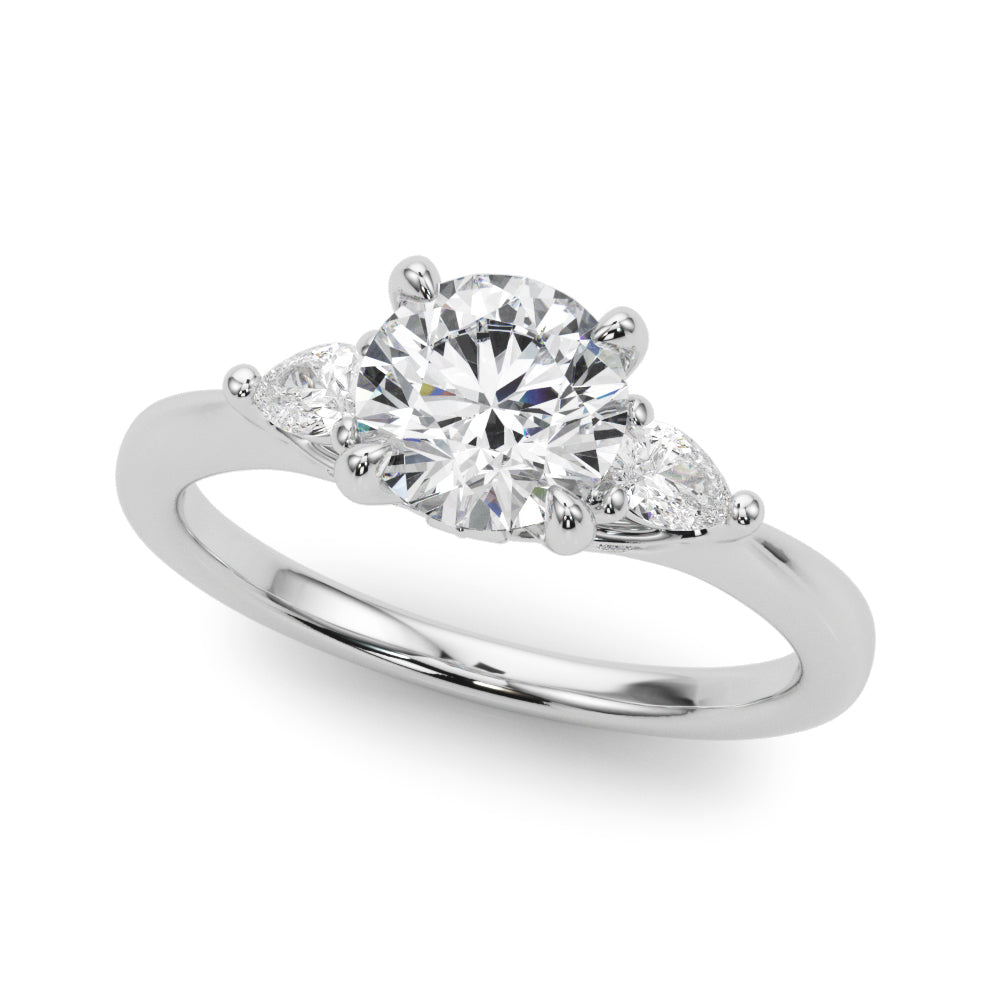 14K White Gold 1.22 ct Diamond Three-Stone Ring