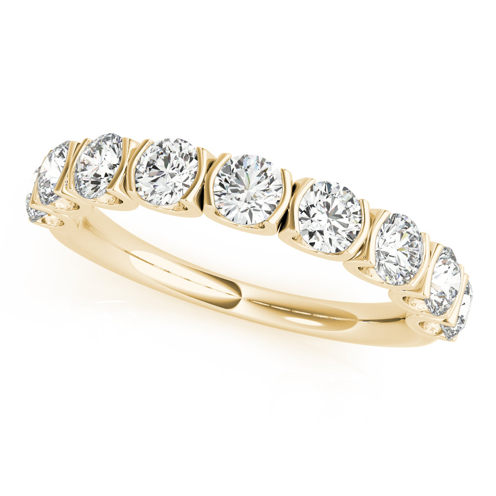 14K Yellow Gold 0.75ctw Round Diamond Wedding Band
