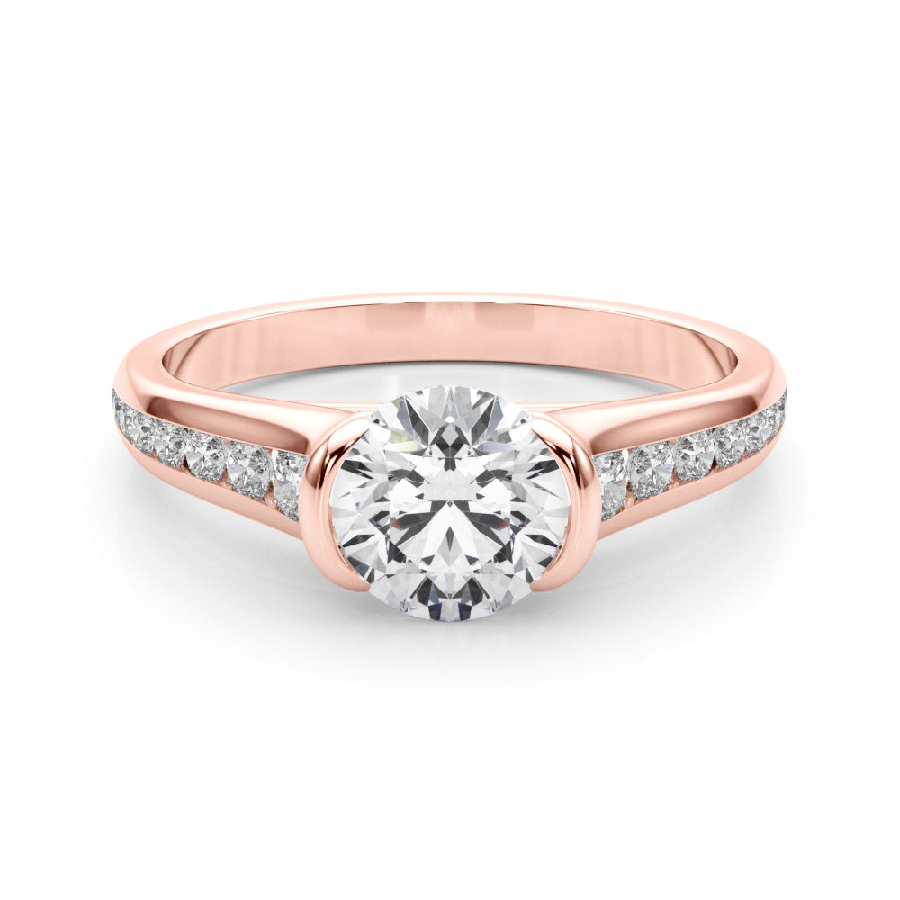 14K Rose Gold Round Diamond Engagement Ring