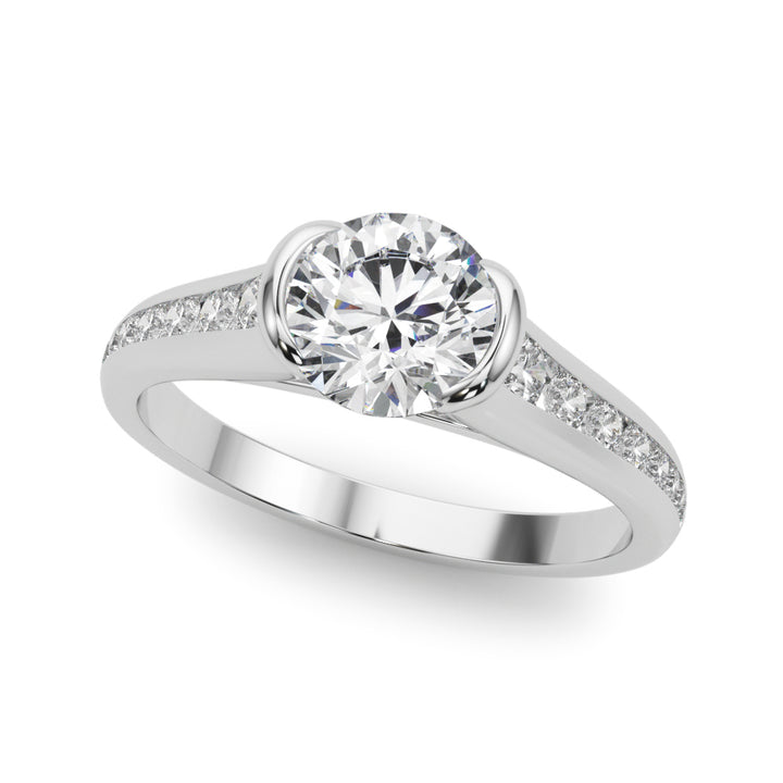 18K White Gold 1.33ctw Round Diamond Engagement Ring