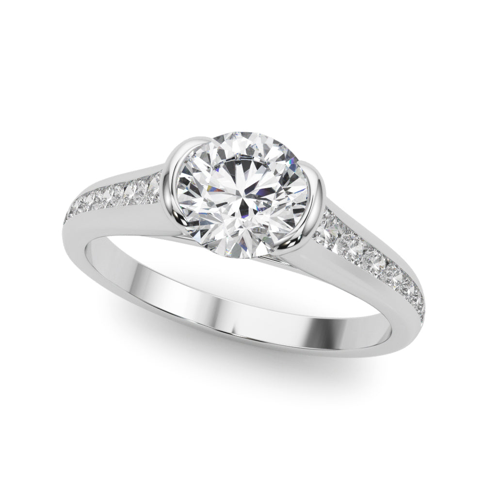 18K White Gold 1.33ctw Round Diamond Engagement Ring