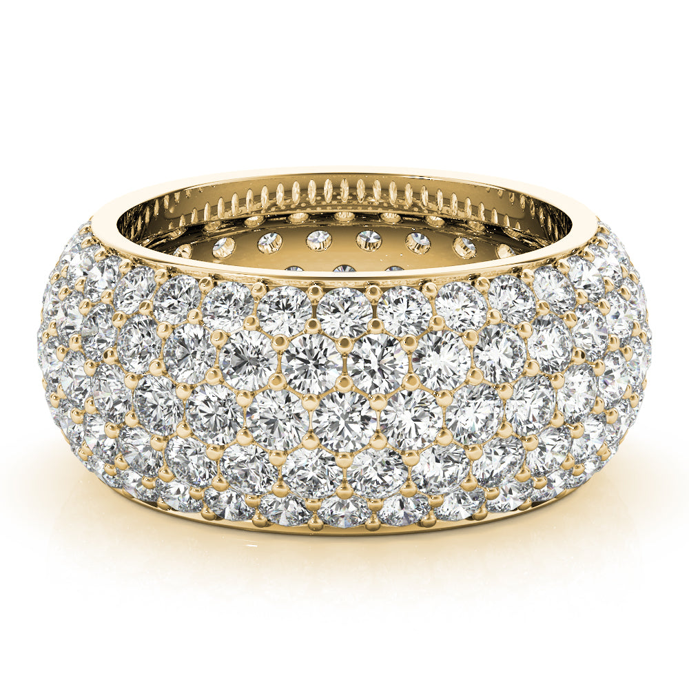 14K Yellow Gold Pave Diamond Wedding Ring