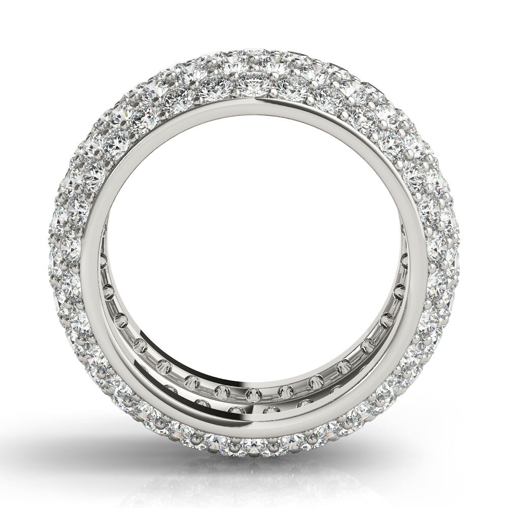14K Gold Round Diamond Pave Wedding Ring