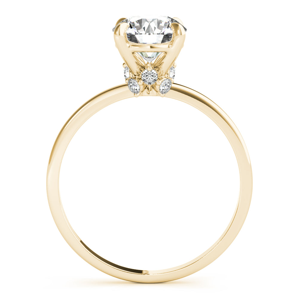 18K Yellow Gold 1 CT Diamond Halo Engagement Ring
