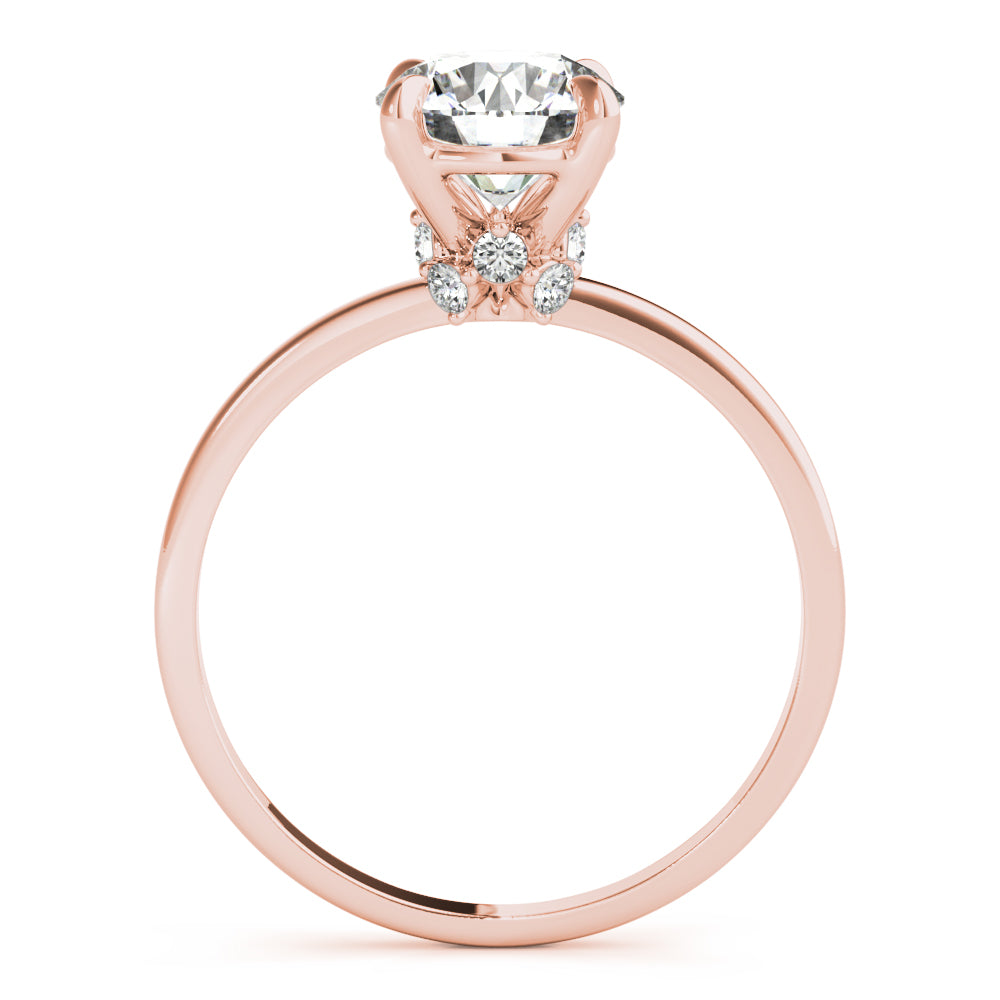 18K Rose Gold 1 ct Diamond Halo Engagement Ring