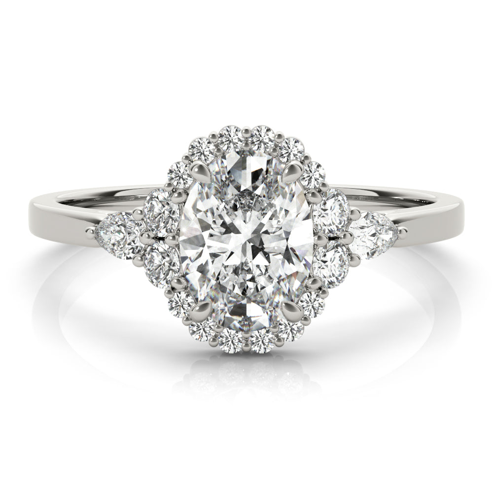 Oval Diamond Halo Engagement Ring