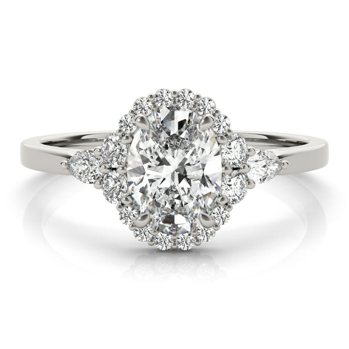 Oval Diamond Halo Engagement Ring