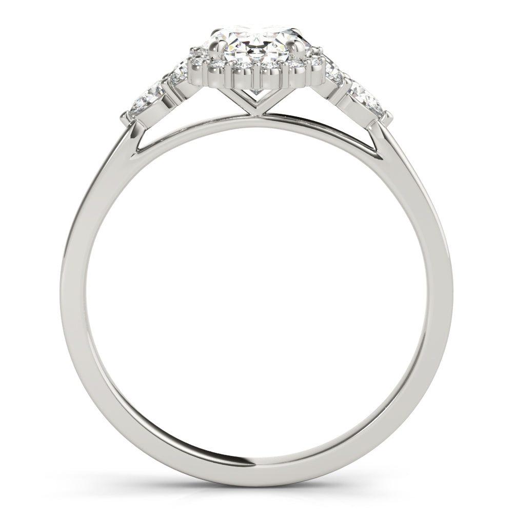 Oval Diamond Halo Engagement Ring