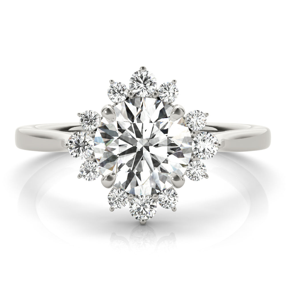 14K White Gold 1 CT Diamond Halo Engagement Ring