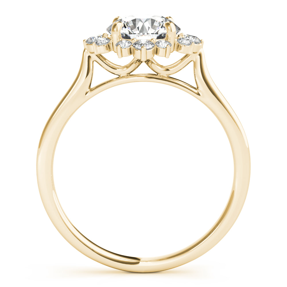 18K Yellow Gold 1 CT Diamond Halo Engagement Ring