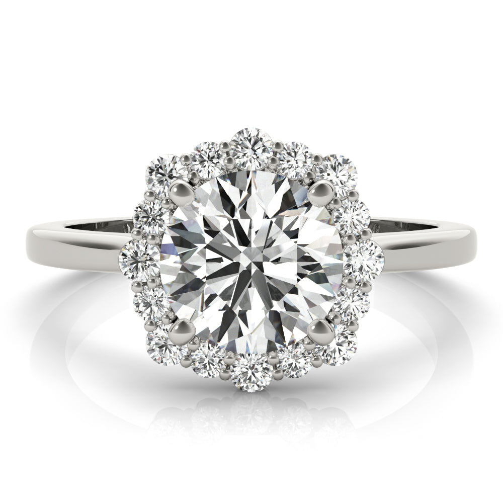 Round Diamond Halo Engagement Ring