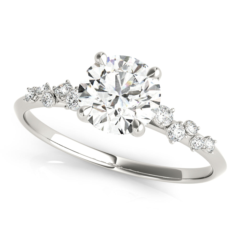 14K Gold Round Diamond Engagement Ring