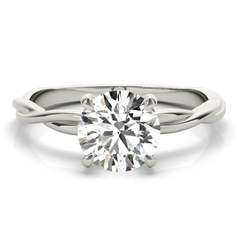 Platinum 1 CT Round Diamond Solitaire Engagement Ring