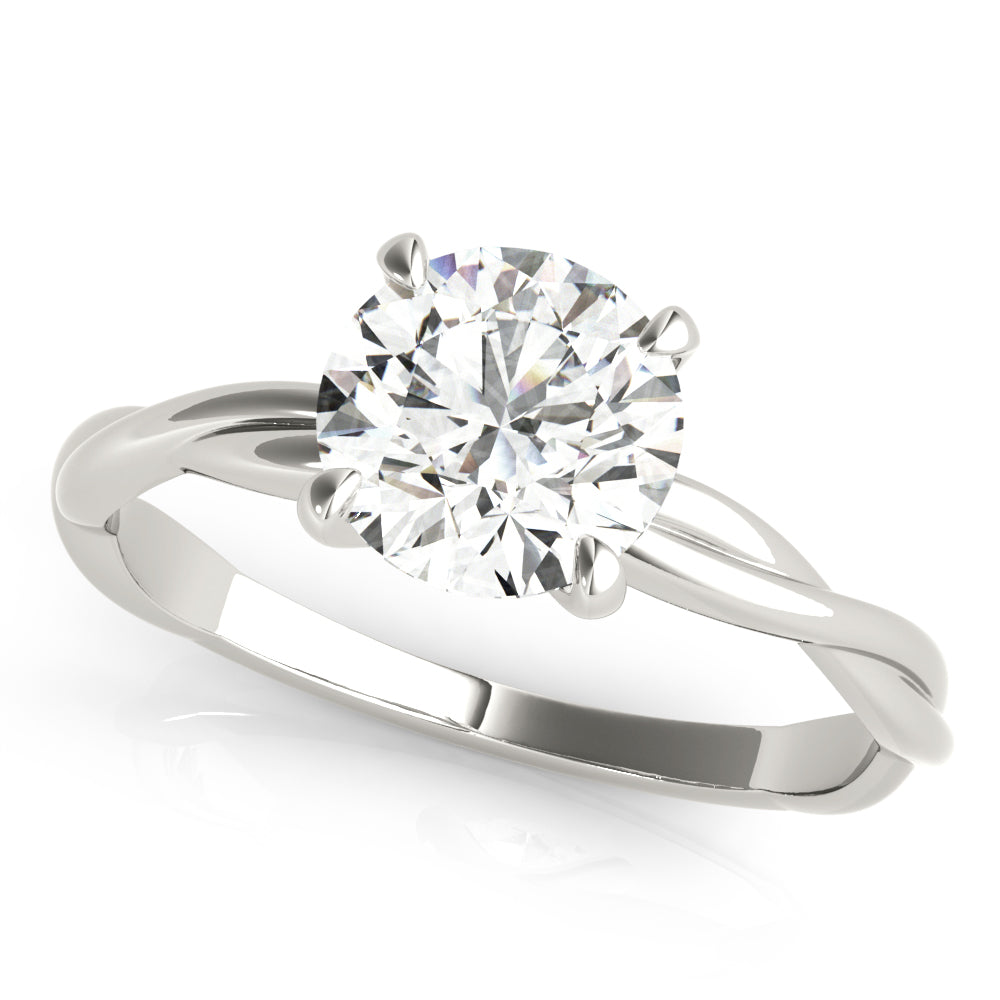 14K White Gold 1 CT Round Diamond Engagement Ring