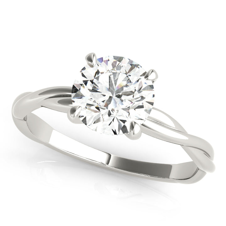 14K White Gold 1 CT Round Diamond Engagement Ring