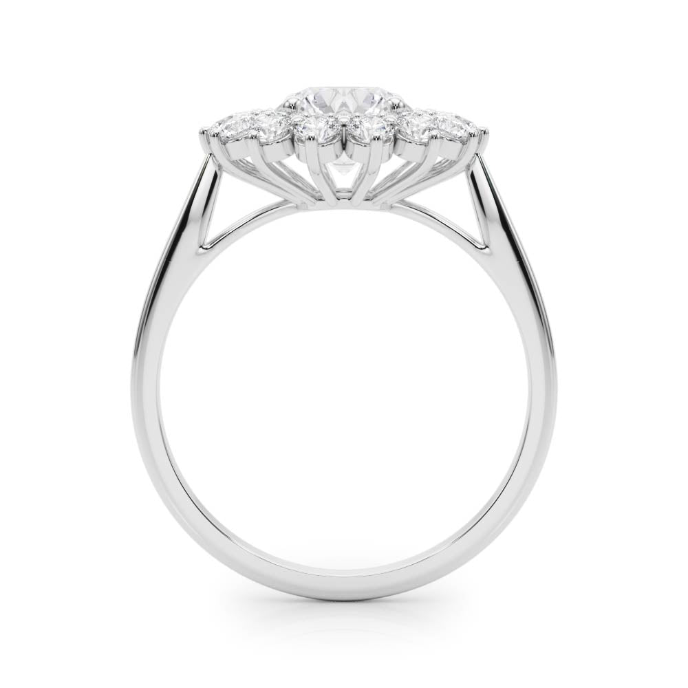 Round Diamond Halo Engagement Ring in Premium Setting