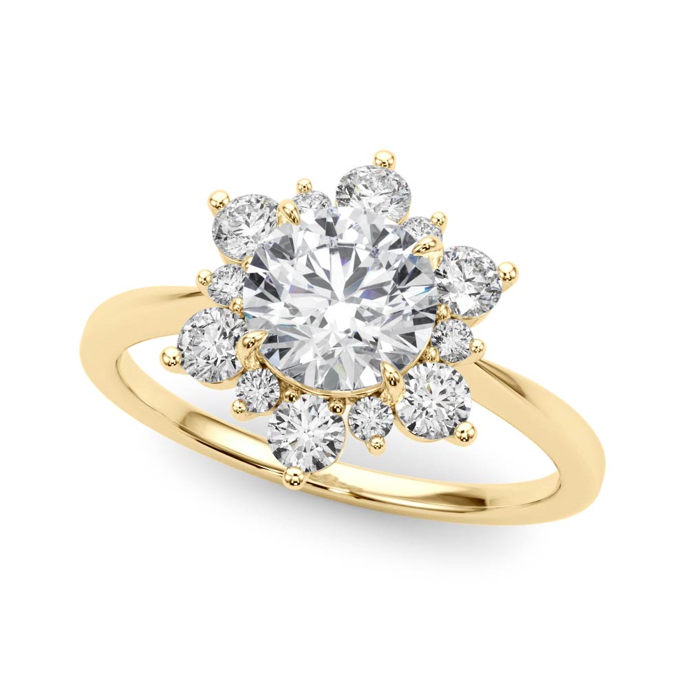 18K Yellow Gold 1.5ctw Round Diamond Engagement Ring