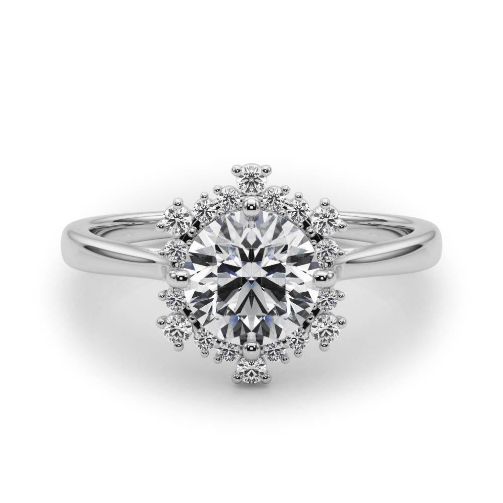Round Diamond Halo Engagement Ring
