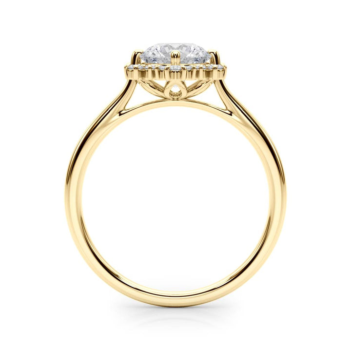 18K Yellow Gold 1ct Diamond Halo Engagement Ring