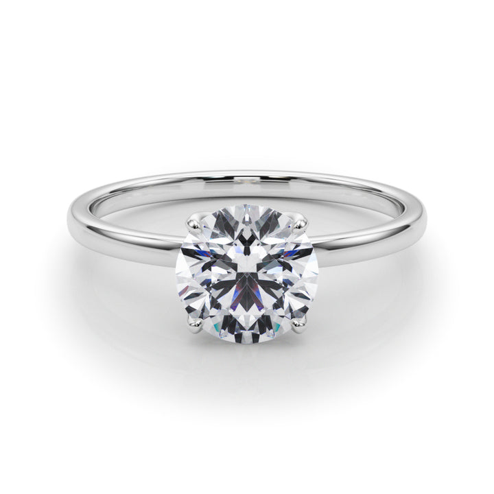 14K White Gold 1 CT Round Diamond Engagement Ring