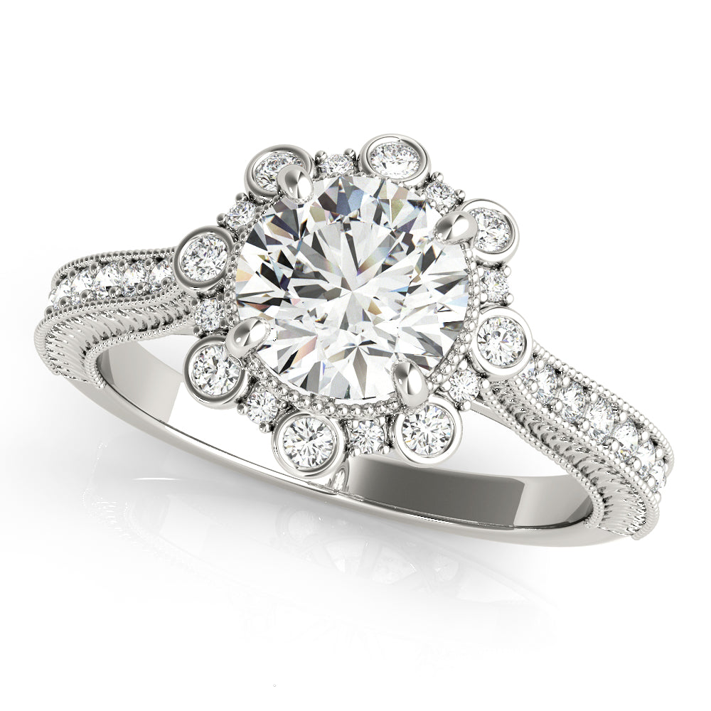 Round Diamond Halo Engagement Ring