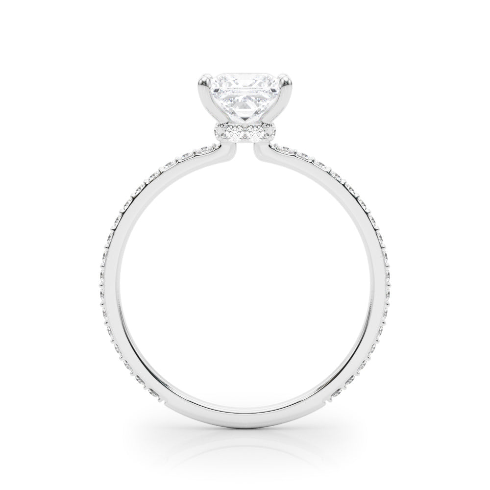 Diamond Halo Square Center Engagement Ring