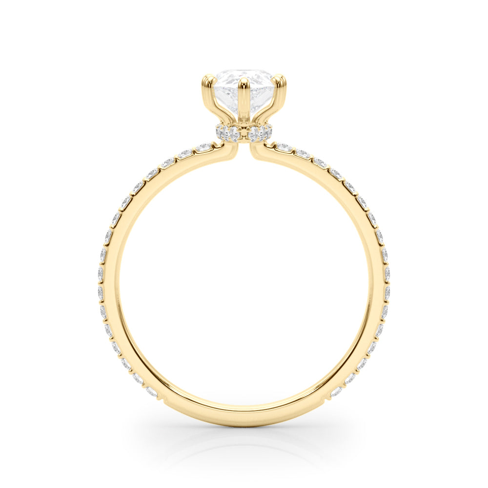18K Yellow Gold Diamond Halo Engagement Ring 1/3 ctw