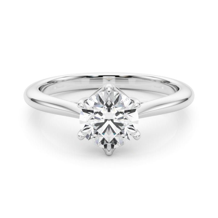 14K White Gold 1 CT Round Diamond Engagement Ring