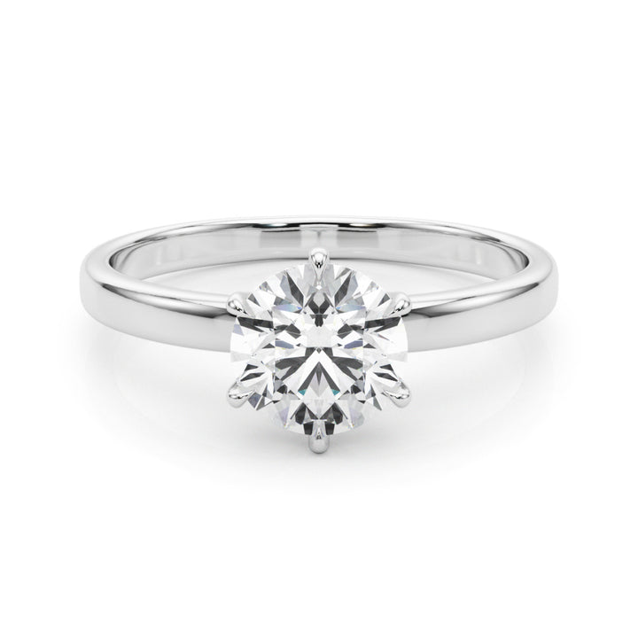 14K White Gold 1 CT Round Diamond Engagement Ring