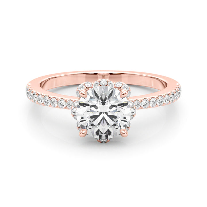 14K Rose Gold Diamond Engagement Ring 2.75 ctw