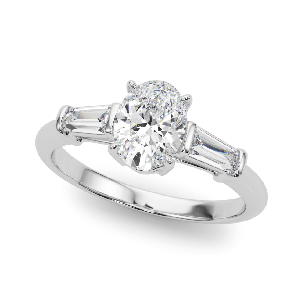 Platinum Oval Diamond Engagement Ring 0.5 CT